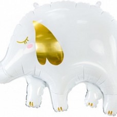 Шар (33''/84 см) Фигура, Слоник, Белый, 1 шт. 