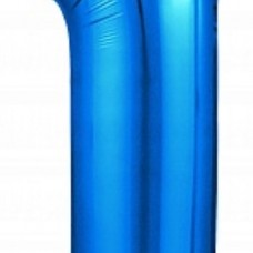 Шар (40''/102 см) Цифра, 1 Slim, Синий, 1 шт. в упак. 