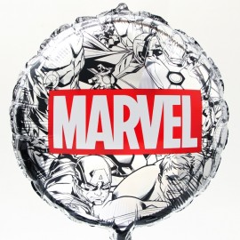 Шар фольгированный круг серебро "Marvel", Мстители 18" 