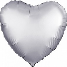 Шар (19"/48" см) Сердце, Платина, 1 шт 