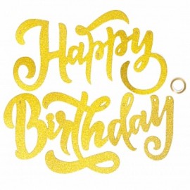Гирлянда Happy Birthday ( элегантный шрифт), Золото с блестками, 20*100 см, 1 шт. 