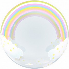 Шар (20"/51") Сфера 3D,Deco bubble, Радуга ,прозрачный, кристалл, 1 шт. 