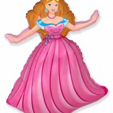 Шар (39''/99 см) Фигура, Принцесса, Розовый, 1 шт. 