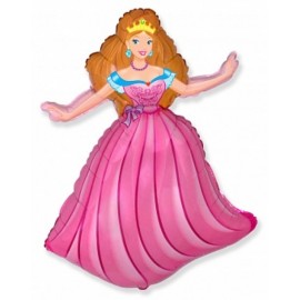 Шар (39''/99 см) Фигура, Принцесса, Розовый, 1 шт. 