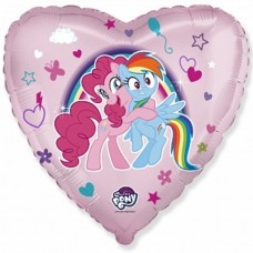 Шар (18''/46 см) Сердце, My Little Pony, Лошадки Пинки Пай и Радуга, Розовый, 1 шт. 