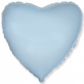 Шар (18''/46 см) Сердце, Голубой, 1 шт. 