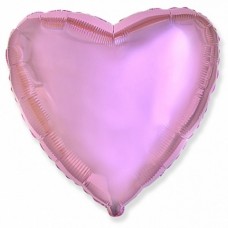 Шар (18''/46 см) Сердце, Светло-розовый, 1 шт. 
