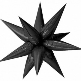 Шар 3D (26''/66 см) Звезда, Составная, Черный, 1 шт. в упак. 