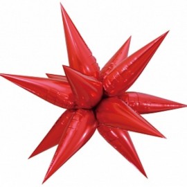 Шар 3D (26''/66 см) Звезда, Составная, Красный, 1 шт. в упак. 