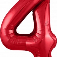 Воздушный шар (40''/102 см) Цифра, 3 Slim, Красный 1 шт.