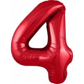 Воздушный шар (40''/102 см) Цифра, 3 Slim, Красный 1 шт.