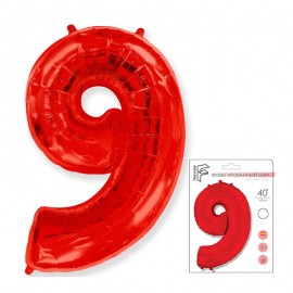 И 40 Цифра "9" красный в упаковке / Nine / 1 шт. 