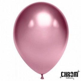 Шар (12''/30 см) Розовый, хром, 50 шт. 