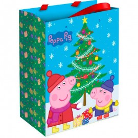 Пакет подарочный, Свинка Пеппа и Новогодняя елочка, 23*18*10 см, 1 шт. 