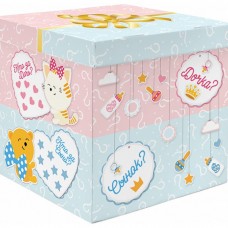 Коробка для воздушных шаров Гендер Пати, Голубой/Розовый, 60*60*60 см, 1 шт. 